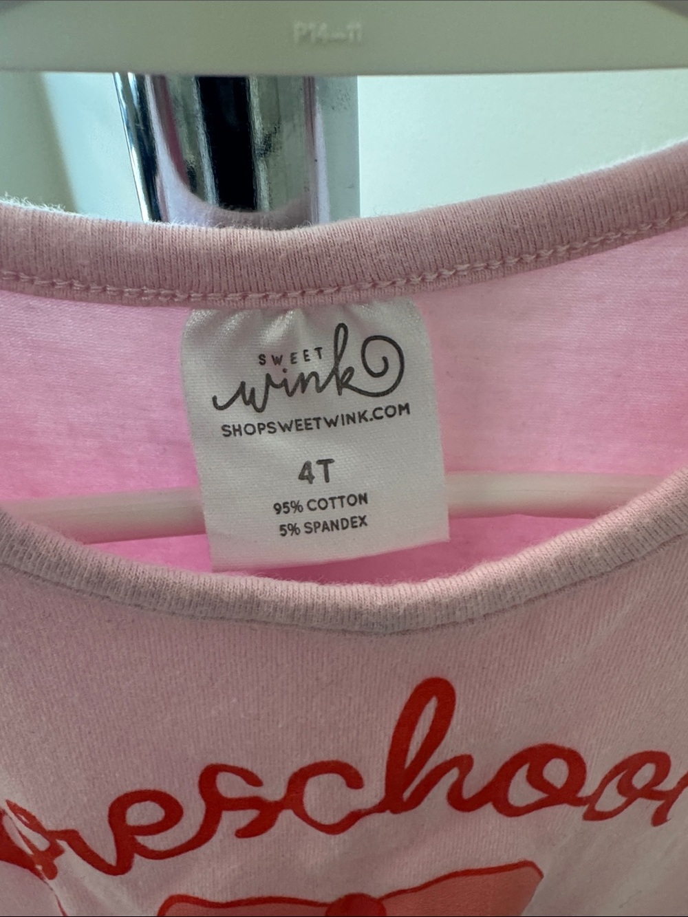 Pink 'Preschool' Bow Print Kids Dress - Picture 3 of 4